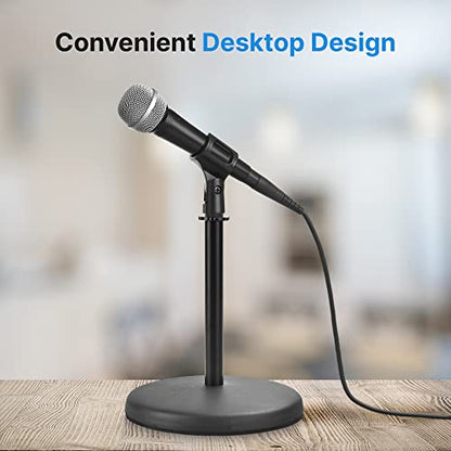 Pyle Compact Tabletop Stand - Round Base, Desktop Tabletop Stand, and Replacement Part Model: PDMIKT200, PDMIUSB50 PDMIKT100, PDMIUSB75, PDMIKT145WT, PDMILCM100