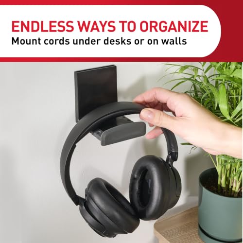 Command Headphone Hanger, Black, 1 Hook, 4 Large Strips - color: Black