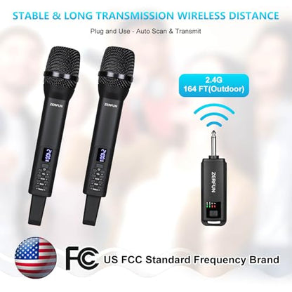 Rechargeable Wireless Microphones Dual, D240, Black - color: Black, style: 2 Mics
