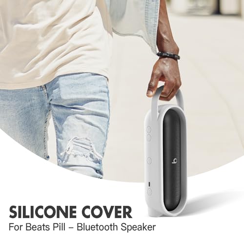 Silicone Cover for Beats Pill Portable Bluetooth Speaker Storage Bag Speaker Holder Travel Bag (Gray) - color: Gray