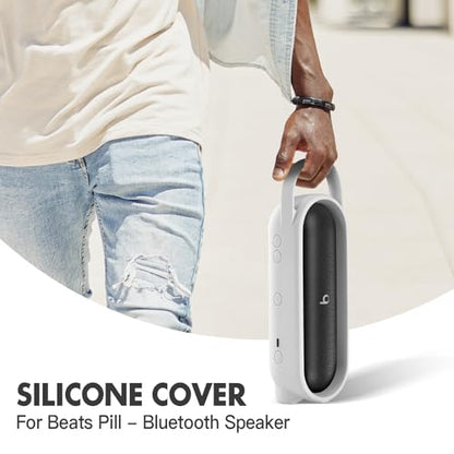 Silicone Cover for Beats Pill Portable Bluetooth Speaker Storage Bag Speaker Holder Travel Bag (Gray) - color: Gray