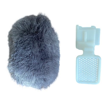 Secure Attachment Plush Cover for Hot Shoe Mount Ensuring Clear Voice Captures Outdoors Windproof Microphone Cover with Hot Shoe Mount Suitable - color: white boot gray