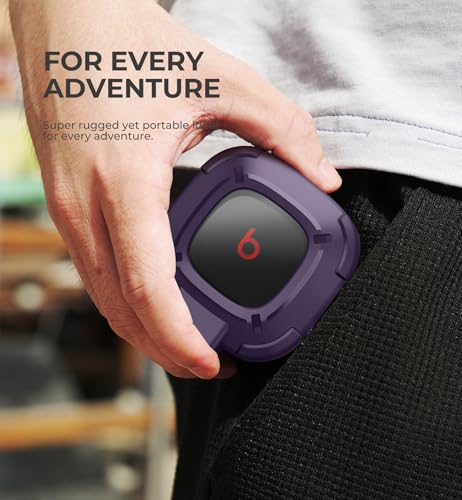 Dexnor Rugged Bumper Case for Beats Fit Pro (2021) Cases with Secure Lock, Shockproof Clear Cover with Carabiner & Keyring for Beats Fit Pro 2021 Purple - color: purple
