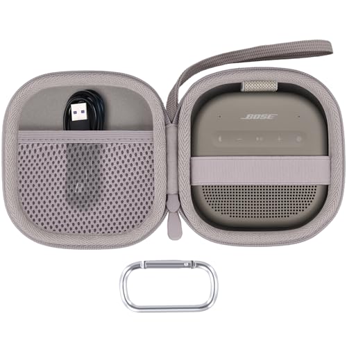 Hard Case for Bose SoundLink Micro 2nd Gen Portable Bluetooth Speaker | Protective Storage Box, Portable Carrying Box, Smooth Zipper, Zippered Closure, Sandstone Case - color: Sandstone Case