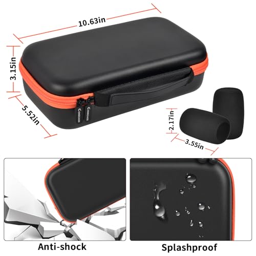 COMECASE Wireless Microphone Case for JBL PartyBox & Two Mic System, Black | Shockproof, Karaoke Microphones Travel Storage Box, Mic Foam Cover, Holds 2 Mics, Receivers, Adapters, AA Batteries, Charger - color: Black