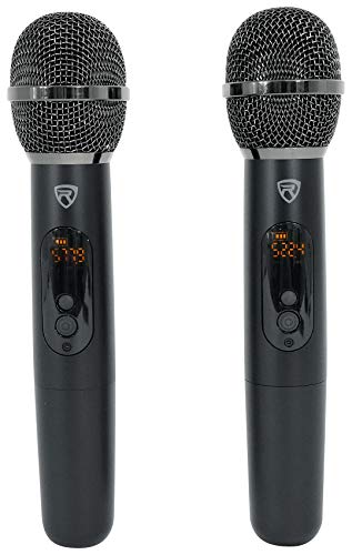 Rockville RWM-4Z Quad Wireless UHF Handheld/Headset Microphone System | 20 Channel, 2 Handheld Mics, 2 Headsets, 2 Bodypacks, Rack Mount Receiver, XLR Outputs, 400 Ft Range, 10-Hour Battery