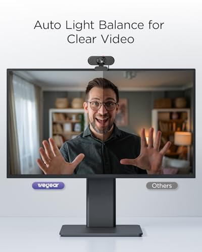 wegear Full HD 1080p Webcam for PC, Laptop & Desktop, Built-in Dual Microphones, Privacy Cover, 85°FOV, Fixed Focus, Plug & Play USB-A Computer Camera for Zoom, Teams, FaceTime, Google Meet, Streaming