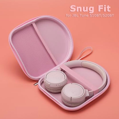 Ginsco Case Compatible with JBL Tune 510BT/520BT/500BT, Compatiblewith Sony WH-CH520/510, Ultra-Slim Hard Shell Headphone Case for On Ear Headphones (Pink) - color: Pink