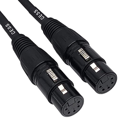 CNCESS XLR 5-Pin Female to Female Patch Cable, 6 in, 2-Pack
