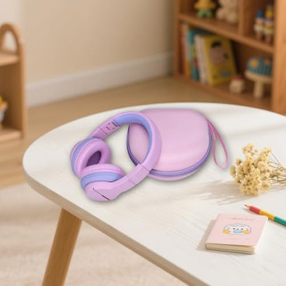 Kids Headphone Case for iClever/Acer/JBL, Pink Purple(Case Only) | for iClever BTH12 HS19 BTH22 BTH20 BTH18 BTH26/JBL Junior 320/Candy Bila/JoySpark/MIDOLA/EarFun/ADOOPE/JLab Kids Headphone - color: Pink-Purple