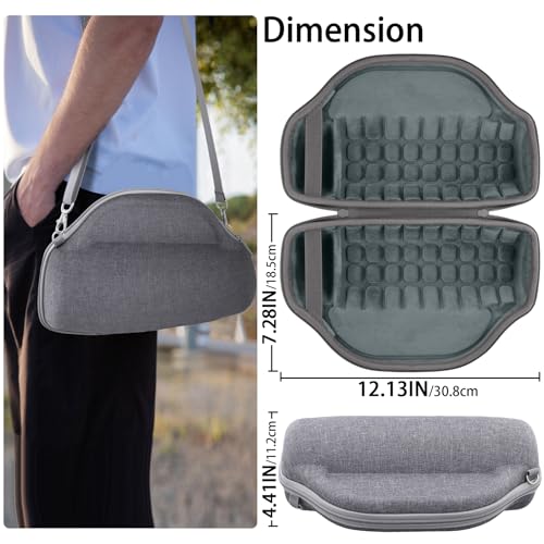 co2CREA Case for JBL Charge 6 Portable Bluetooth Speaker, Gray | High-Density Foam Padding, Reinforced Handle, Detachable Shoulder Strap, Compact Lightweight Design, Dust Protection - color: Gray Case
