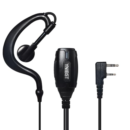 Walkie Talkie Earpiece with PTT Mic 2-Pin G-Shape Security Headset | for Baofeng UV-5R BF-888S Retevis RT22 RT21 RT68 Kenwood Handheld Two Way Radios