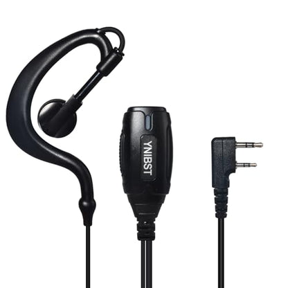 Walkie Talkie Earpiece with PTT Mic 2-Pin G-Shape Security Headset | for Baofeng UV-5R BF-888S Retevis RT22 RT21 RT68 Kenwood Handheld Two Way Radios