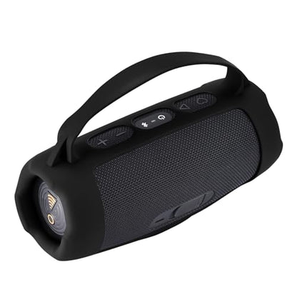 Silicone Case for JBL Charge 5 Wi-Fi/Charge 5 Portable Bluetooth Speaker, Protective Sleeve with Handle and Shoulder Strap Wireless Speakers Accessories (Black) - color: Black