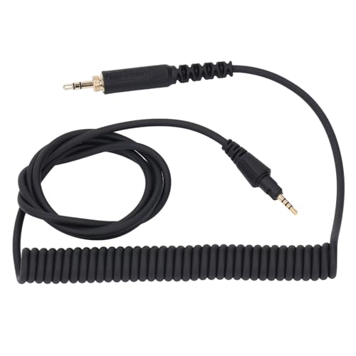 Pssopp Headphone Sound Cable OFC Shielded Replacement Audio Cable 3.5mm Plug with 6.3mm Adapter 1.2m to 2m Spring Cord for DJ Studio for Pioneer HDJ CUE1 X5 X7 S7