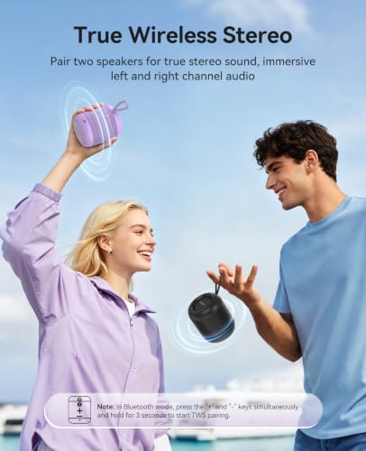 ORICO Portable Bluetooth Speaker, 27H Playtime, IPX5, Wireless, Small | Bluetooth 6.0, TWS Pairing, HiFi Sound, Beach Essentials for Home, Outdoor, Camping and Travel, Purple - BG01