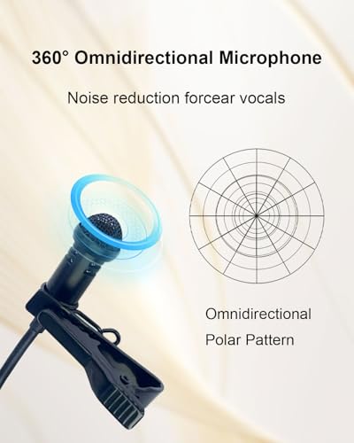 Lavalier Lapel Microphone for DJI Mic 1 & 2 Transmitter, 1.5M | 3.5mm L-Shaped Omnidirectional Condenser Mic with Wind Muff, Wired Replacement Mic for Rode GO II for Vlog Interview