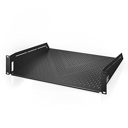 AC Infinity Vented Cantilever 2U Universal Rack Shelf, 16" Deep | Designed for 19” Equipment Racks. Heavy-Duty 2.4mm Cold Rolled Steel, 100lbs Capacity - size: 2RU 16" Deep