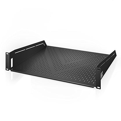 AC Infinity Vented Cantilever 2U Universal Rack Shelf, 16" Deep | Designed for 19” Equipment Racks. Heavy-Duty 2.4mm Cold Rolled Steel, 100lbs Capacity - size: 2RU 16" Deep