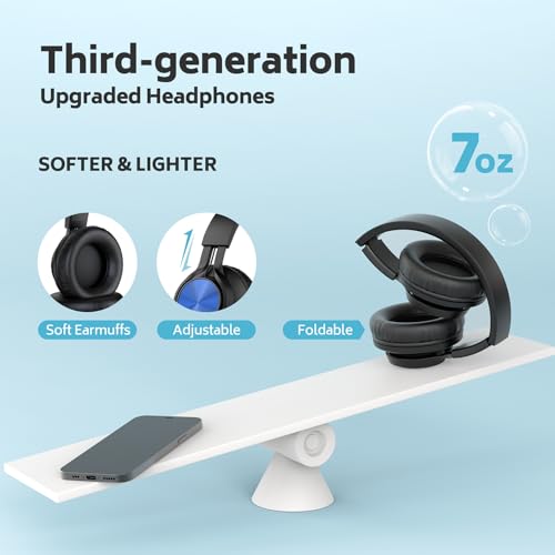 Kids Headphones with Microphone, School Headphones for K-12 Student-Blue | Over-Ear Headphones for Classroom, Online Learning, Travel, Chromebook, Laptop & Tablet - color: Deep Blue