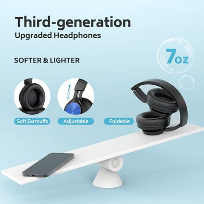Kids Headphones with Microphone, School Headphones for K-12 Student-Blue | Over-Ear Headphones for Classroom, Online Learning, Travel, Chromebook, Laptop & Tablet - color: Deep Blue
