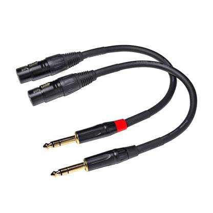 023 6in 1/4 TRS to XLR Female Adapter, 6.35 to XLR Female, XLR to 1/4 Adapter 1/4 Audio Cable 6in/2pack - size: 6 inches