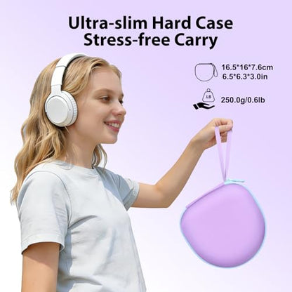 Kid Headphones Case for iClever/Candy Bila Headphone,Purple+Green,Case Only | for iClever BTH12 HS19 BTH20 BTH22 BTH26/Candy Bila/Acer/JBL/MIDOLA/JoySpark/JLab/ADOOPE/Spiderman/EarFun/ Etc Kids Headphone - color: Purple+Green Edge