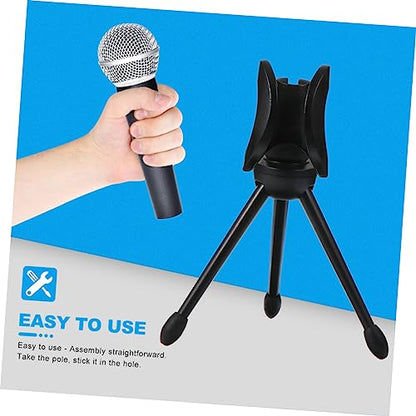 Generic 2pcs Microphone Stand Tripod Portable Plastic Table Holder for Conferences Live Streaming and Recording Lightweight Design for Easy Setup and Use