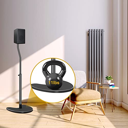 Mounting Dream Speaker Stands Pair, Max 39" Height Adjustable, Heavy Duty Base, 11 lbs Capacity Each, Set of 2 Universal Floor Stands - size: 4.7" W x 7.9" H Speaker