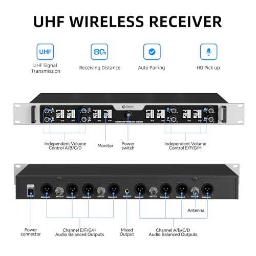 Debra 8-Channel Wireless Conference Microphone System, UHF Pro Auto Pairing, 80M Stable Transmission, 360° Gooseneck Mic for Meetings, Lectures & Conferences(8 Conference) - color: 8 Conference