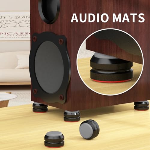 Preffair Audio Speaker Aluminum/Silicone Isolation Feet Turntable Damper Vibration Stopper Stand Absorption Shock Pad for Amplifier Preamp DAC Devices 4Pcs (Gray, 1.73"x1.18") - color: Gray