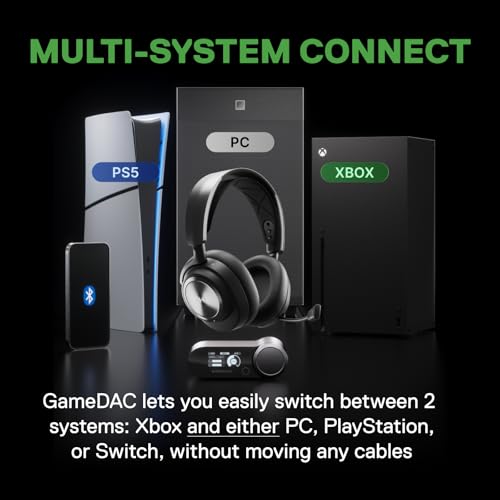SteelSeries Arctis Nova Pro Wireless Xbox Multi-System Gaming Headset - Premium Hi-Fi Drivers - Active Noise Cancellation Infinity Power System - Stealth Mic - Xbox, PC, PS5, PS4, Switch, Mobile - color: Black, style: Xbox