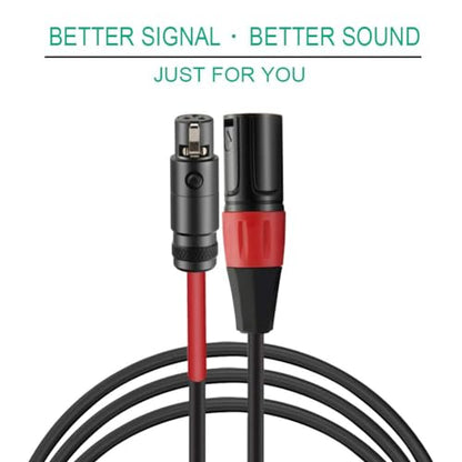 3 Pin Mini XLR Female (TA3F) to Regular XLR Male Pro Lapel Microphone Cable - 1ft (Pack of 2) - size: 1 feet (Pack of 2)