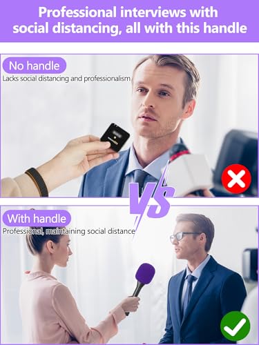 YOUSHARES Handheld Adaptor with Foam Cover, Compatible with Rode and DJI Wireless Microphones for Interviews (Purple Foam)