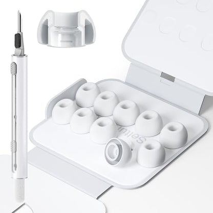 5 Pairs Replacement Ear Tips for AirPods Pro 3 (Medium) | Foam-Infused Hybrid Silicone Eartips for AirPods Pro 3 Ear Tips Accessories with Cleaning Pen & Storage Box - size: M