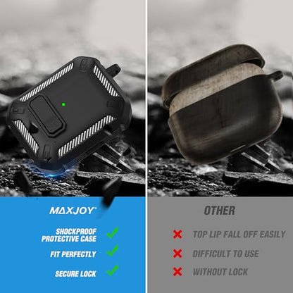 for AirPods Pro 3 Case with Magnetic Lock, Magsafe Compatible, Black - color: Black, size: AirPods Pro 3 Case 2025