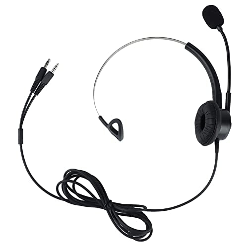 Cuifati Adjustable Headphone HD Sound Comfortable Breathable OverEar Headset with Antistatic Design, Ideal Replacement for All Head Sizes - Lightweight Flexible Plastic Headphones for (3.5mm Dual