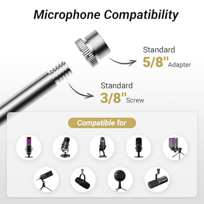 TONOR Microphone Boom Arm, Low Profile Mic Arm - color: Black, style: Invisible Spring