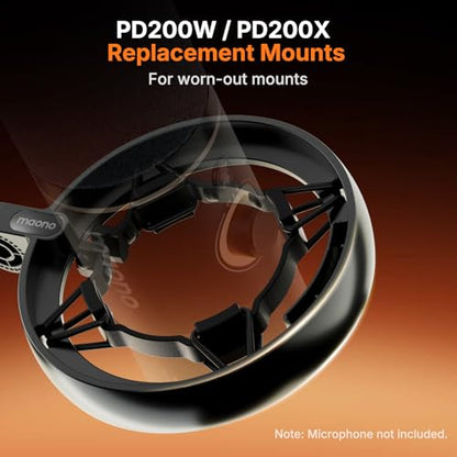 MAONO Shock Mount for PD200W/PD200X Microphone - Reduces Vibration Noise | Removable, Fits 56mm/2.2in Mics, for Podcasting, Gaming, Streaming & Recording