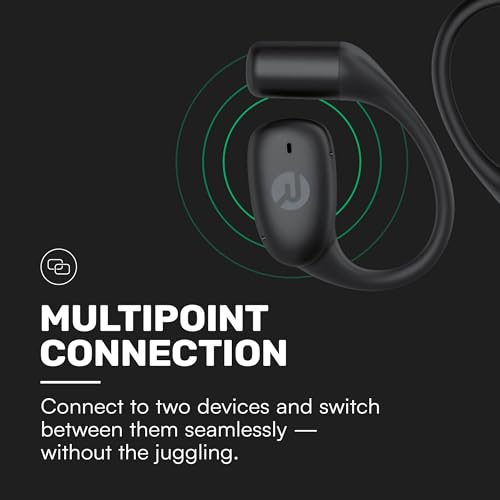 Raycon Essential Open Ear Earbuds – Open Ear Headphones, Earbuds Wireless Bluetooth, Sweat & Water-Resistant Earphones, Running Headphones with Ultra-Lightweight Design, 36 Hours Battery Life (Black) - color: Black