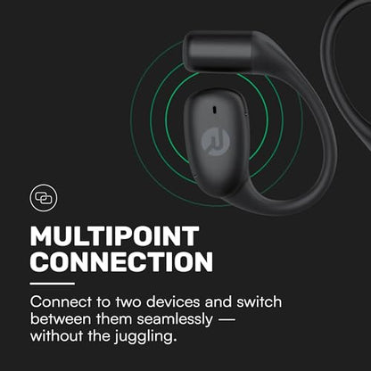 Raycon Essential Open Ear Earbuds – Open Ear Headphones, Earbuds Wireless Bluetooth, Sweat & Water-Resistant Earphones, Running Headphones with Ultra-Lightweight Design, 36 Hours Battery Life (Black) - color: Black
