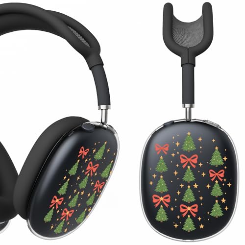 for AirPods Max 2/1 Headphones Christmas Tree Bow Ear Covers | Cute Clear Ear Cups Cover | Black Silicone Ear Pad Case Headband Cover for Apple AirPods Max 2/1 (2026/2024/2020) - color: Christmas Tree D/Black