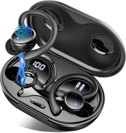 Matast Wireless Earbuds, Bluetooth 5.4 Headphones, 2026 | Sport, Over Ear Buds, 4 ENC Noise Cancelling Mic, Dual LED Display, IP7 Waterproof Earphones, Workout, Running, Gym