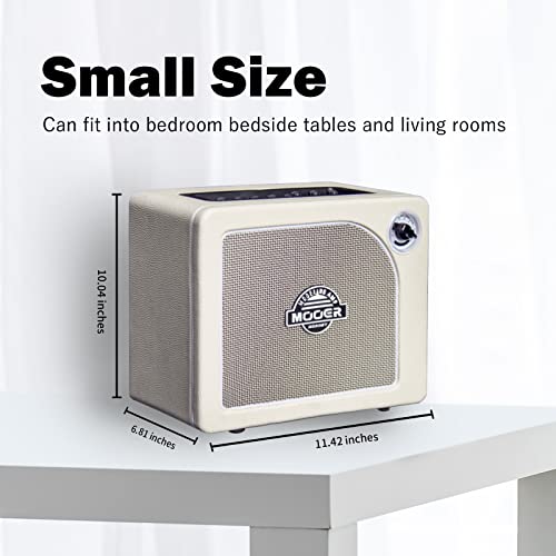 MOOER Guitar Amplifier Combo 15W, Practice Amp with 9 Digital Amp Models, 6.5" Speaker, Bluetooth, Headphone Output, for Electric/Acoustic Guitar and Bass-Hornet White - color: white