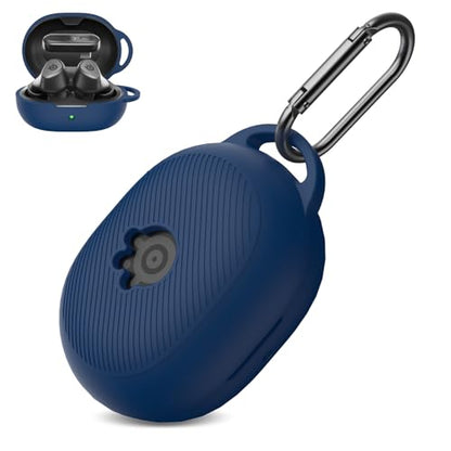 for Steelseries Arctis Gamebuds Silicone Case, Unisex Soft Protective Gamebuds Case, Only Compatible with Steelseries Gamebuds with Carabiner, Dark Blue - color: Dark Blue