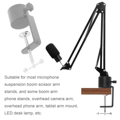 Microphone Stand Table Clamp for Microphone Suspension Boom Scissor Arm Stand Holer, 1/2" Thread Hole Cantilever Bracket Clamp Desk Lamp Clip Fittings Base DIY for Radio Studio Podcast (1)