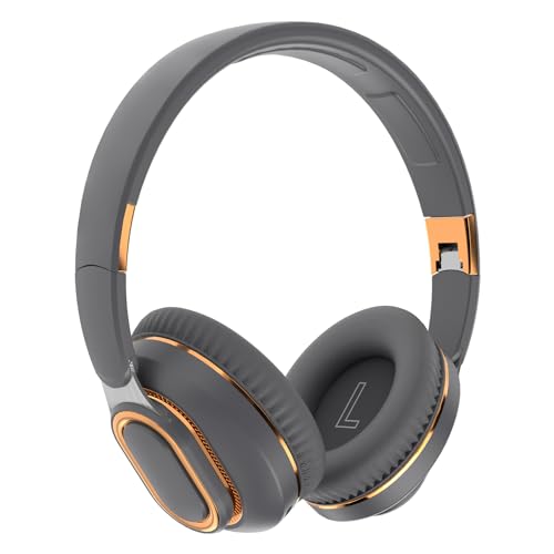 H7 Foldable Bluetooth Over-the-Ear Wireless Headphones, Gray | 30H Playtime,HiFi Sound,1.5m Audio-Cable,Soft Lightweigt Headset,for Cellphone,Travel,Women&Men,Android&iOS - color: Gray