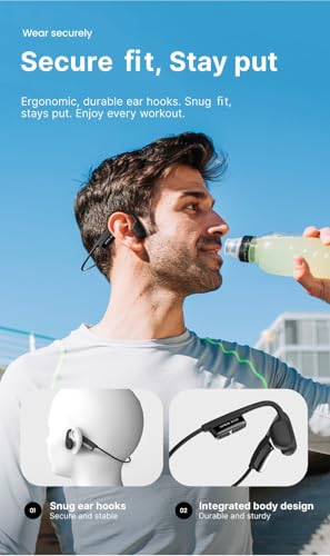 ePP-BC-18 Military grade Intelligent Bone Conduction Open Ear Smart Bluetooth Headphone Technology latest audio technology dual mics for advance noise cancelation (ENC) and clear conversation