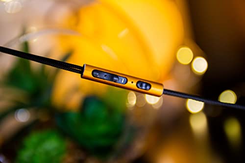 LUDOS Ultra Wired Earbuds in-Ear Headphones, 5 Years Warranty, Earphones with Microphone, Noise Isolating Ear Buds, Memory Foam for iPhone, Samsung, School Students, Kids, Women, Small Ears - Gold - color: Gold, style: 3.5 mm