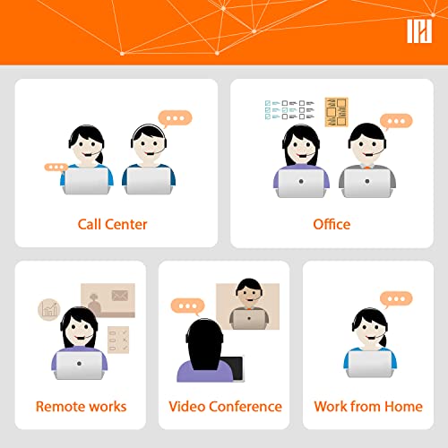 IPD IPH-255 Phone Headset with Noise Cancelling Microhone for Office and Call Center- Comapatible with Polycom VVX,Aastra,Avaya Digital, Nortel, Samsung,Mitel landline Phones | Office and Call Center, Compatible with Polycom VVX, Aastra, Avaya Digital, No